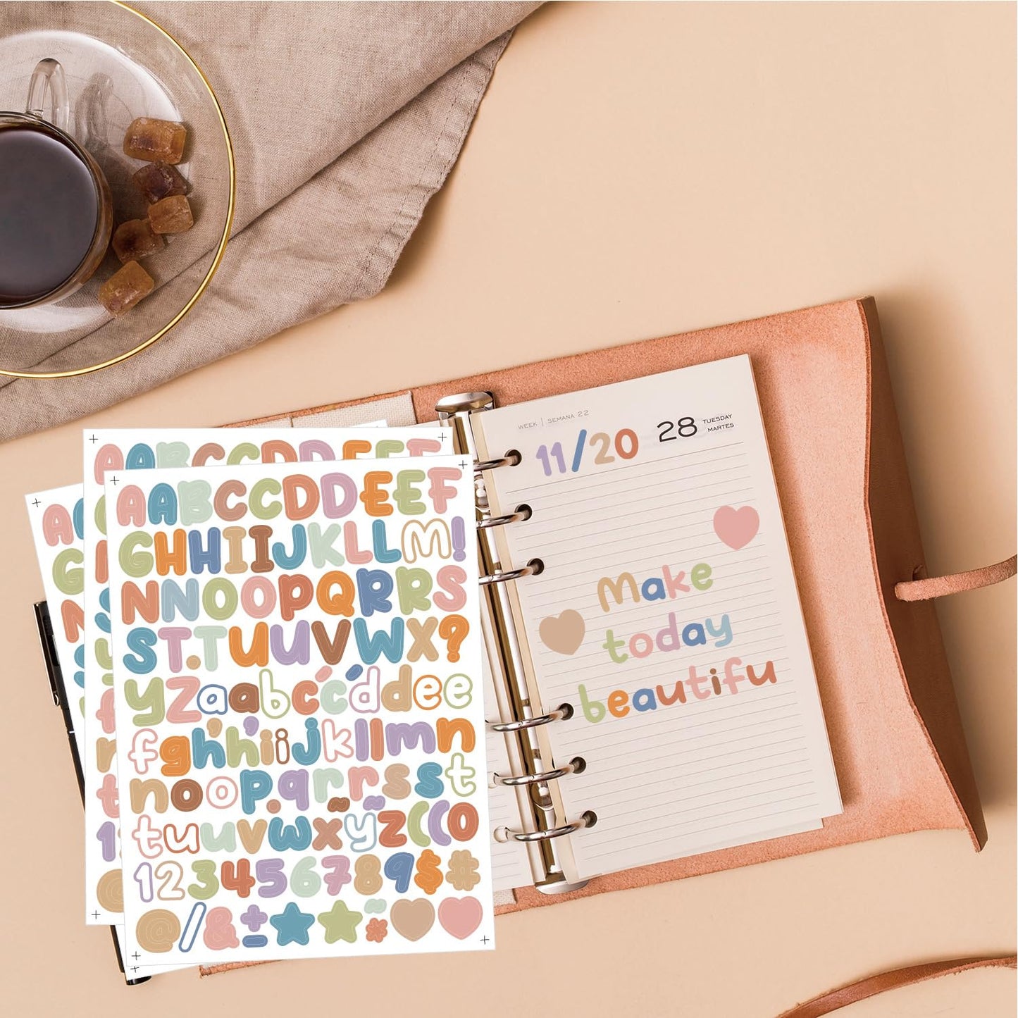 Linasir 30 Sheets Small Letter Sticker, 3360 Alphabet Stickers, 0.5 inch Vinyl Self-Adhesive Black Alphabets ABC Stickers for DIY Crafts, Art Making, Decals, Signs, Notebooks, Classroom Decor