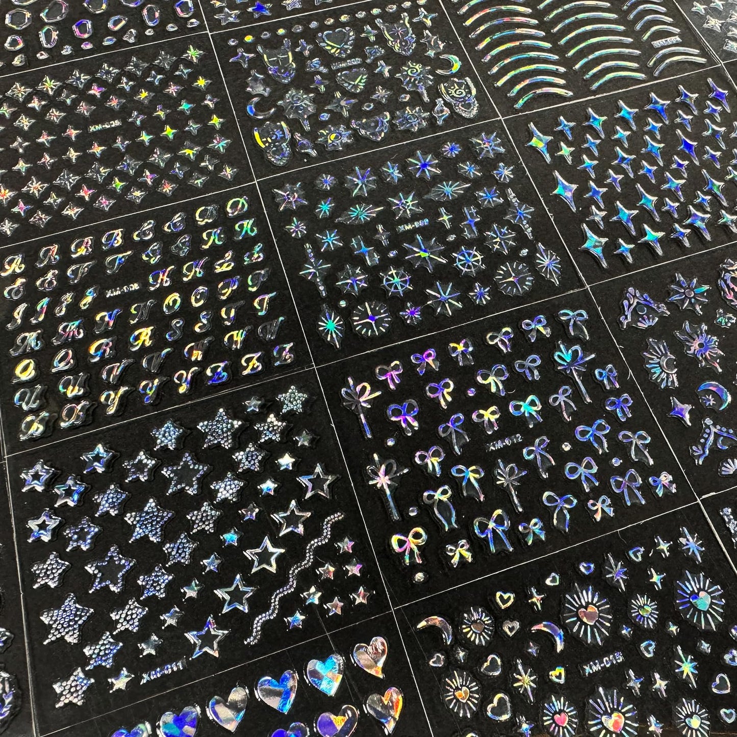 30 Sheets Star Nail Art Stickers Aurora Star Line 3D Self Adhesive Nail Stickers for Nail Art Moon Stars Nail Decals Heart Nail Supplies for Women and Girls Manicure DIY Decoration