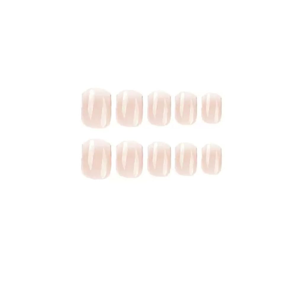 CTTHNBD Short Press on Nails Square - Ombre Fake Nails with Glossy Design - Nude False Nails Press ons - for Women Manicure 24 Pcs
