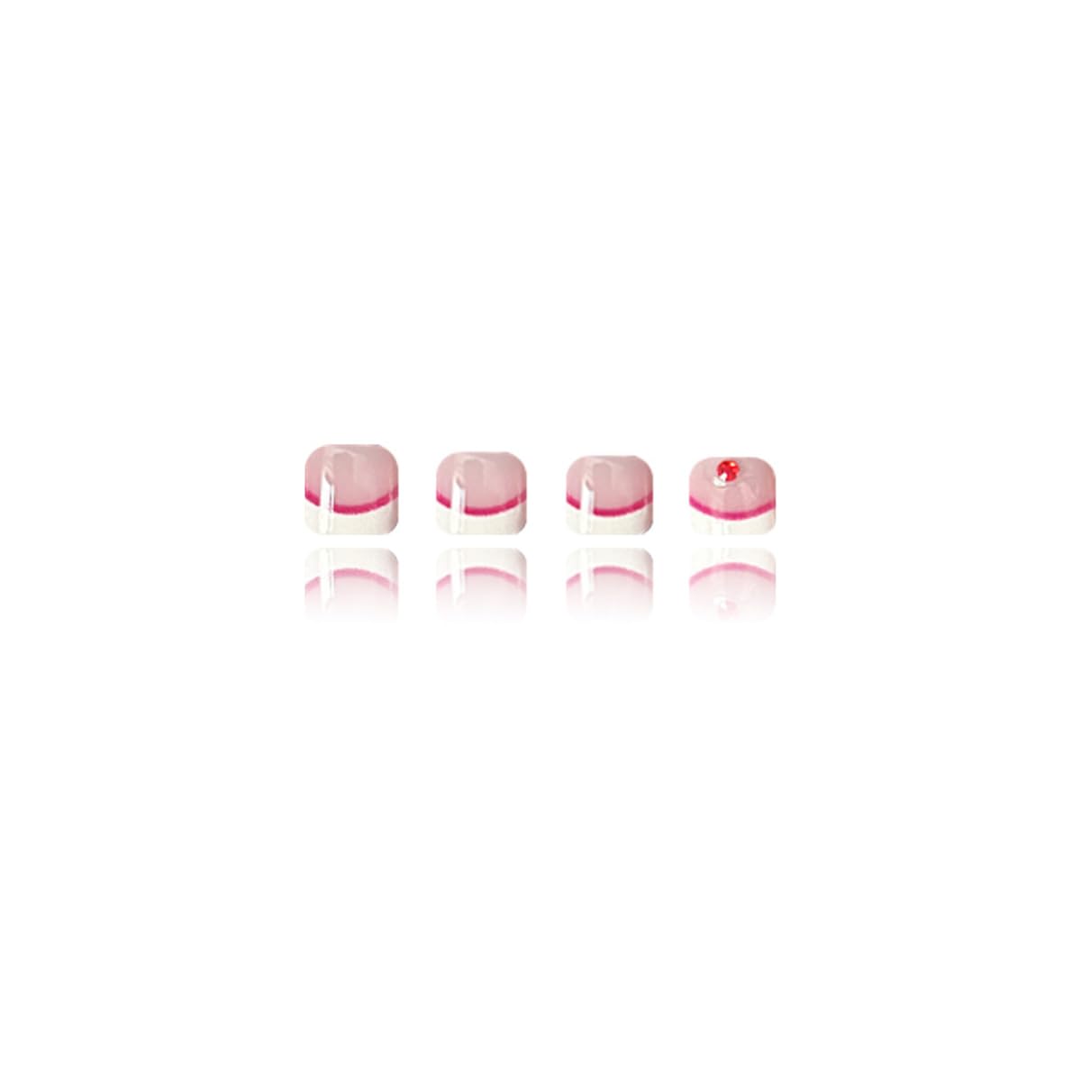 yefiuo Flowers Press on Toenails White Red French Toe Press on Nails Tips Kit Fake Toe Nails Press ons False Toenails Rhinestones Acrylic Glue on Nails Stick on Nails for Women Nail Supplies 24Pcs