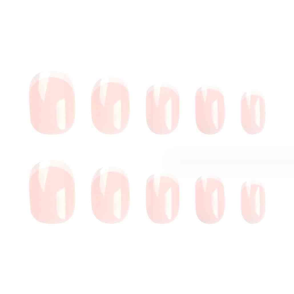 Foccna French Press on Nails Short White Fake Nails Square Acrylic False Nails,Daily Artificial Nails for Women and Girls- 24 pcs