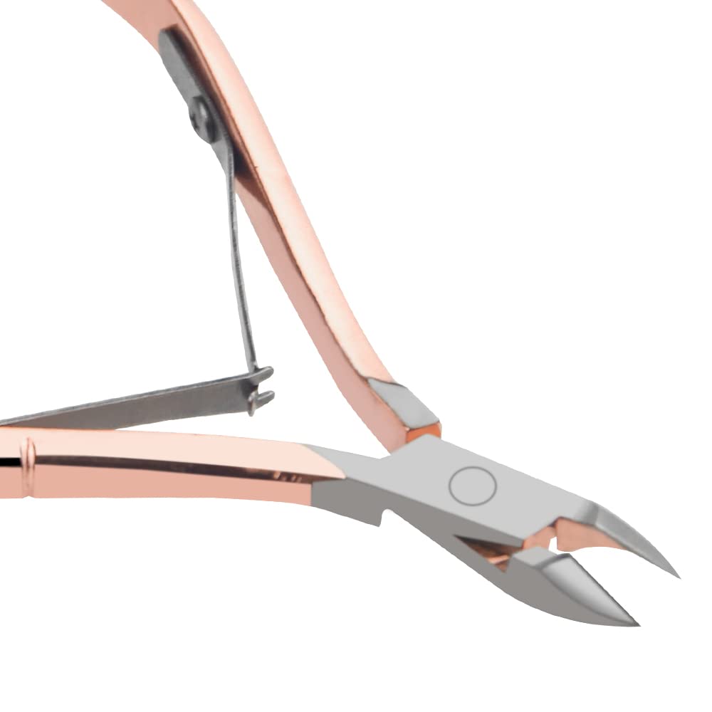 XINMEIWEN 8Pieces Cuticle Trimmer Cuticle Nipper Cuticle Remover Cuticle Cutter with Cuticle Pusher Stainless Steel Cuticle Cutter Clipper Nail Tools for Fingernails and Toenails (Rose Gold)