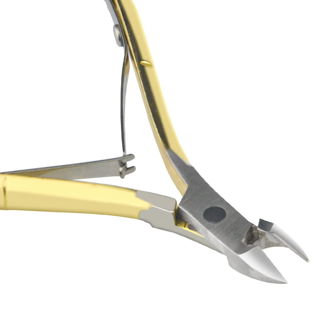 XINMEIWEN 8Pieces Cuticle Trimmer Cuticle Nipper Cuticle Remover Cuticle Cutter with Cuticle Pusher Stainless Steel Cuticle Cutter Clipper Nail Tools for Fingernails and Toenails (Gold)