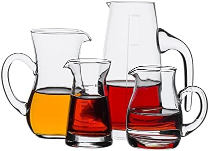 2pcs Glass Creamer Pitcher Scale Sauce Serving Pitcher Milk Creamer Jug,300ml