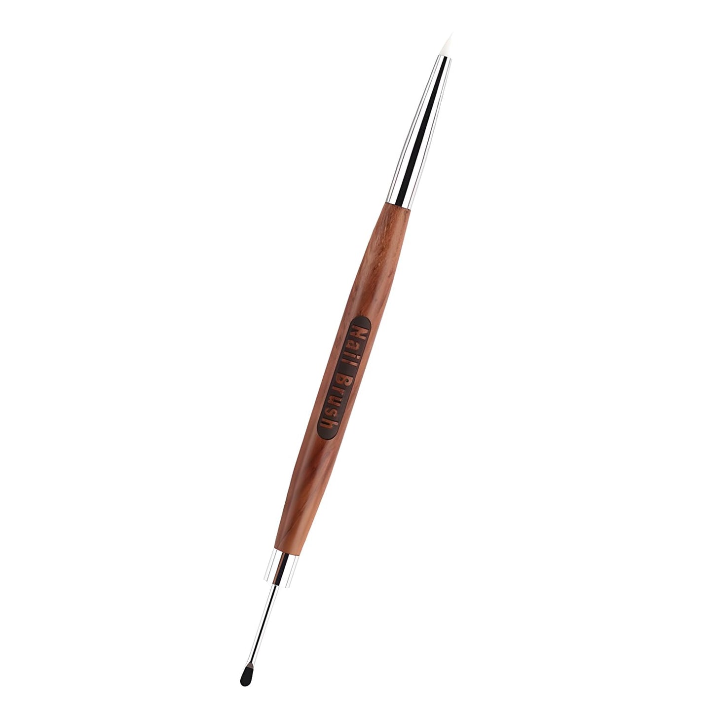 Double Nail Art Sculpture Pen: Silicone & Metal Dual Tipped Nail Brushes Silicone Nail Art Tools for Design Nail Foil Carving Drawing Shaping Effect Nail Art Pens for Home and DIY (Sandalwood)