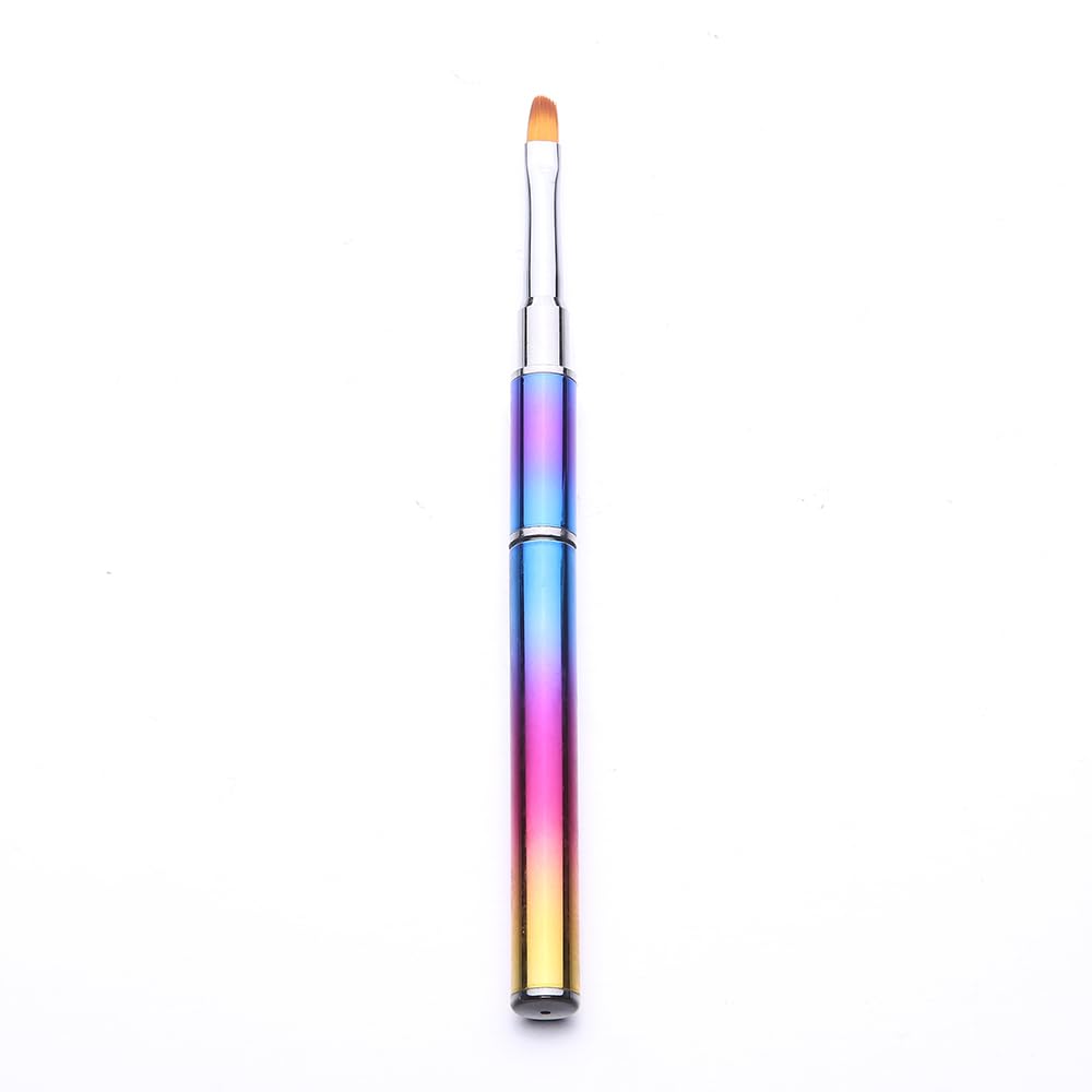 2Pcs Dual-Ended Gel Nail Brush & Nail Spatula, Colorful 2-in-1 Polygel Nail Brush, Professional Gel Nail Brushes for Acrylic & Builder Gel, Nail Art Brushes Manicure Tools for Gel Polish Nail Design