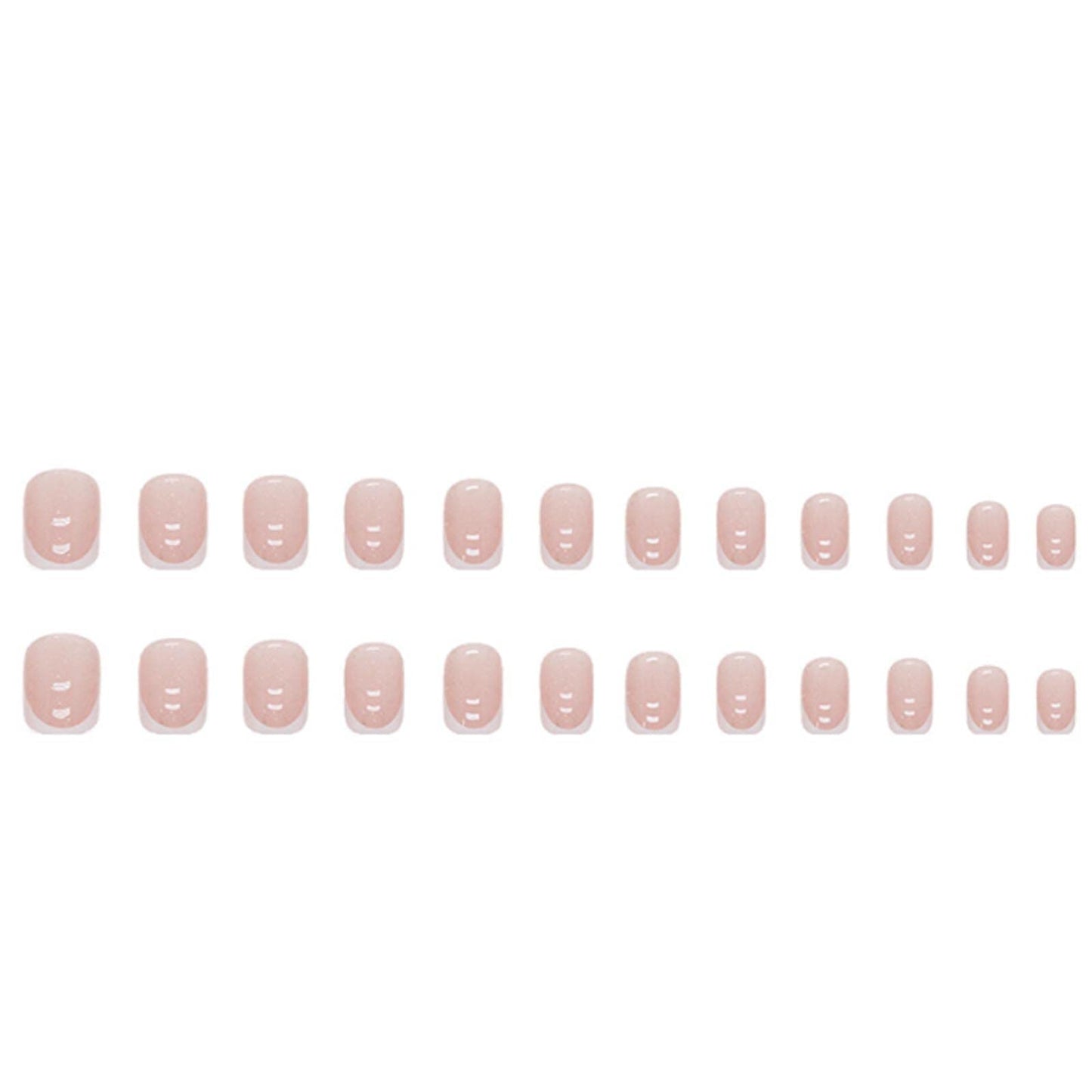 YoYoee Square Press on Nails French White Fake Nails Short False Nails Acrylics Full Cover Cute Stick on Nails for Women and Girls 24PCS