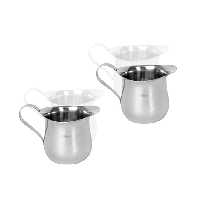 Stainless Steel Silver Bell Creamer Cream Pitcher for Milk, Barware (6 PC, 3 oz)