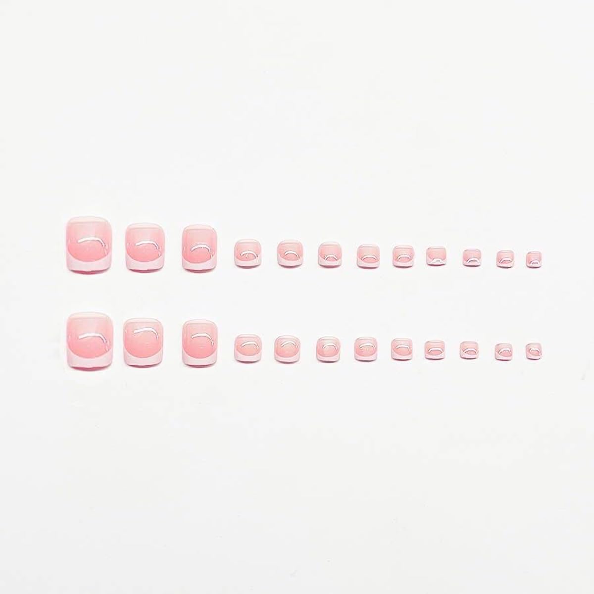 48Pcs White French Tip Press on Nails with Bow Charms & Press on Toenails Set Square Nail Press ons with 3D Charms Designs Pink Fake Nails Acrylic Nails Stick on Nails for Women Nail Decorations