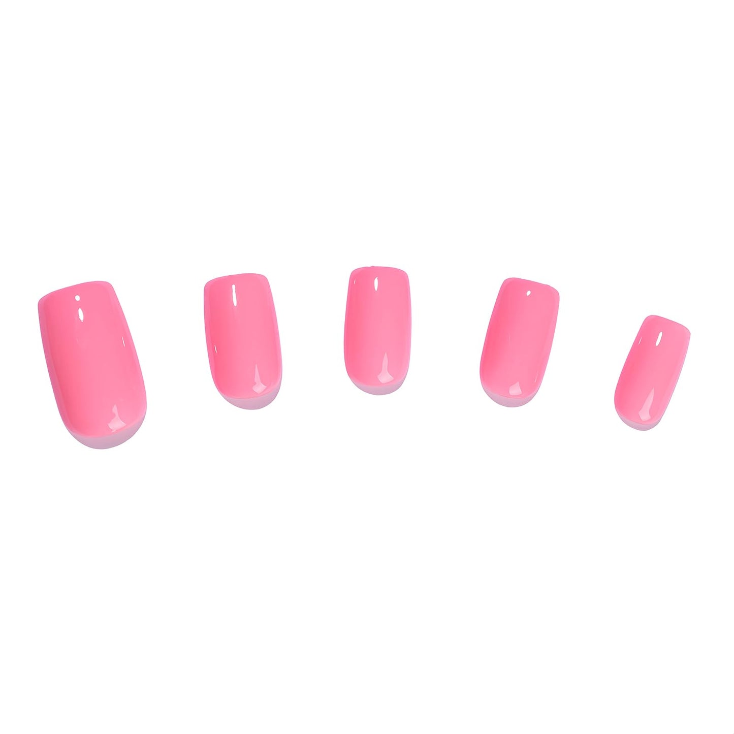 CHARMARK Press on Nails Short Square Handmade Gel Manicure, Unique Exquisite for Daily, Party, Bridal Decorations Nail Kit, 10Pcs Reusable Well Made Glue/Stick on Nail (04.pink, L)