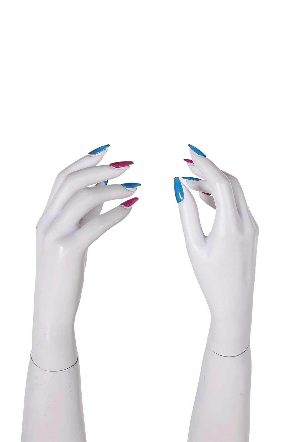 Jinx Cosplay Nails Jinx Press On Nails Long Accessories Costume Cosplay Colorful Fake Nail with Nail Glue