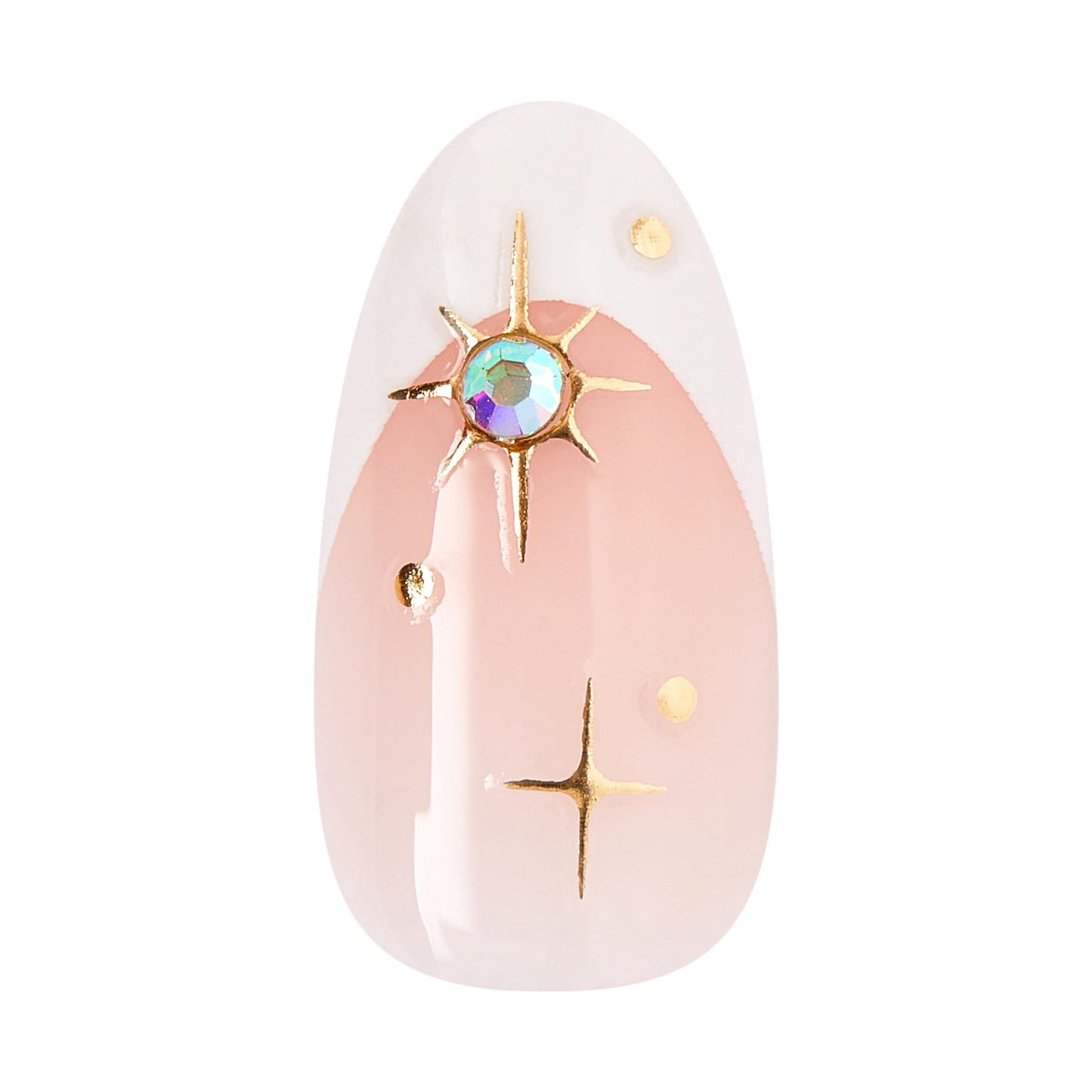 KISS imPRESS No Glue Mani Press On Nails, Design, 'Star player', White, Medium Size, Almond Shape, Includes 30 Nails, Prep Pad, Instructions Sheet, 1 Manicure Stick, 1 Mini File (Pack of 2)