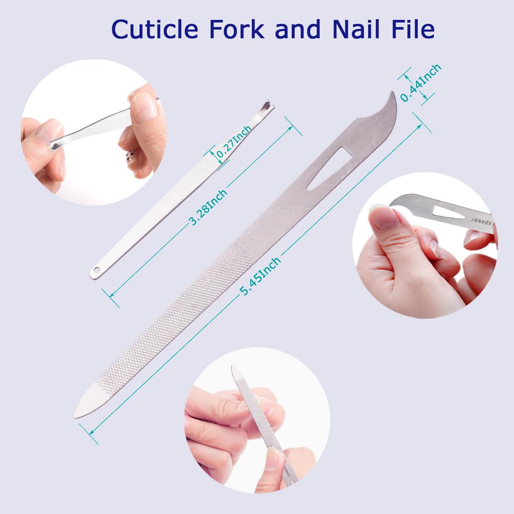 Pingispower Nail Files and Buffers, 20PCS Professional Nail File & Nail Polishing Buffer Block for Natural Nails, 100/180 & 600/3000 Grit Double Sided & Reusable Manicure Kit for Women at Home Salon