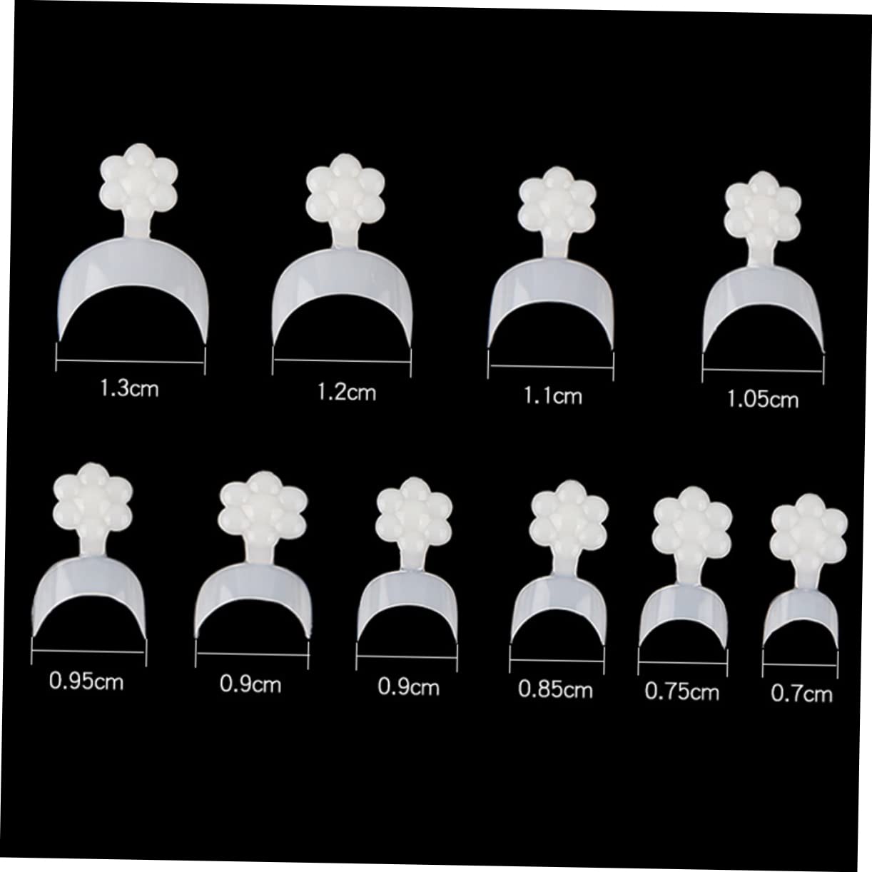 Healeved Crescent Fake Nail Tips 500Pcs Press-on Nails Curved French Style 0.51X0.39 Inch Artificial Nail Art Extension for Women Girls