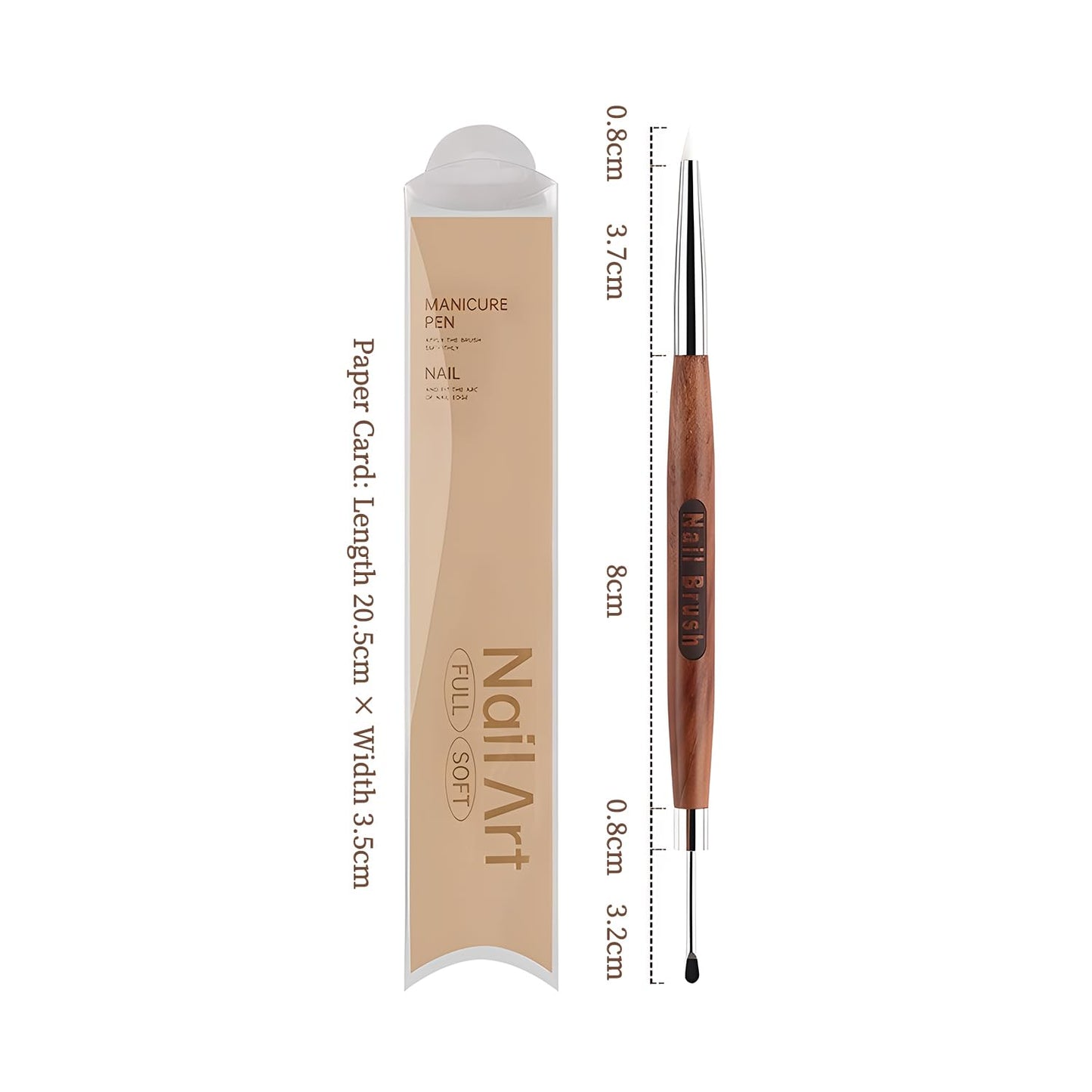 Double Nail Art Sculpture Pen: Silicone & Metal Dual Tipped Nail Brushes Silicone Nail Art Tools for Design Nail Foil Carving Drawing Shaping Effect Nail Art Pens for Home and DIY (Sandalwood)
