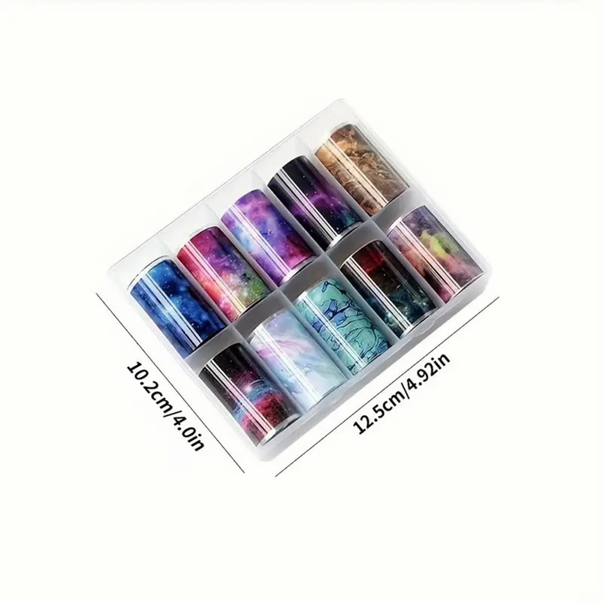 Marble Print Nail Art Foils Transfer Stickers 10PCS Marble Galaxy Pattern Nail Foils Adhesive Decals Nails Art Supplies Glossy Starry Sky Paper Transfer Slider for Women DIY Manicure Decorations