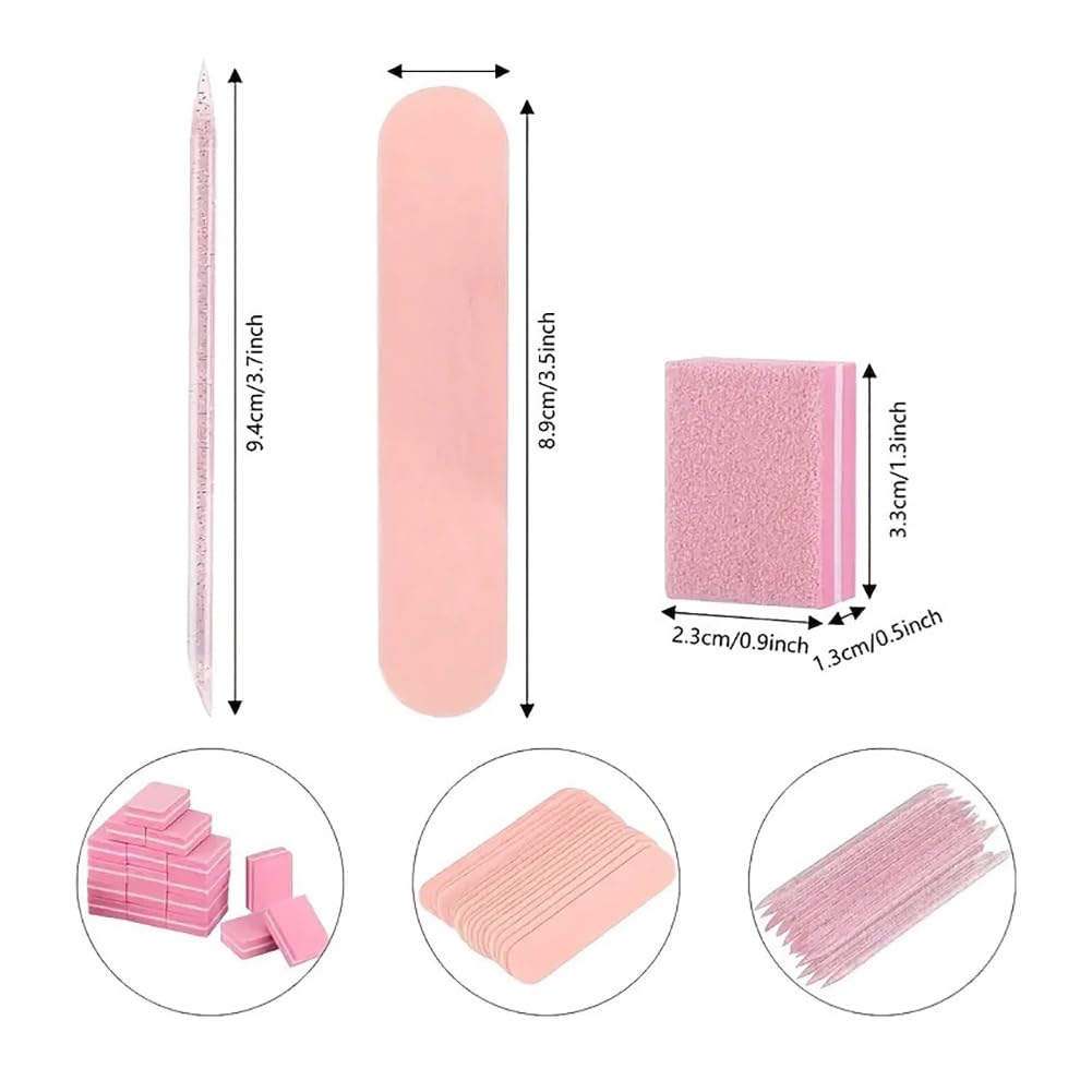 GSHLLO 50 Sets Professional Manicure Kit Small Nail Art Files Mini Nail Buffer Polisher Nail Cuticle Sticks Fingernail Buffing Blocks Fine Grit Fingernail Filer Pedicure Set Tool for Salon Home