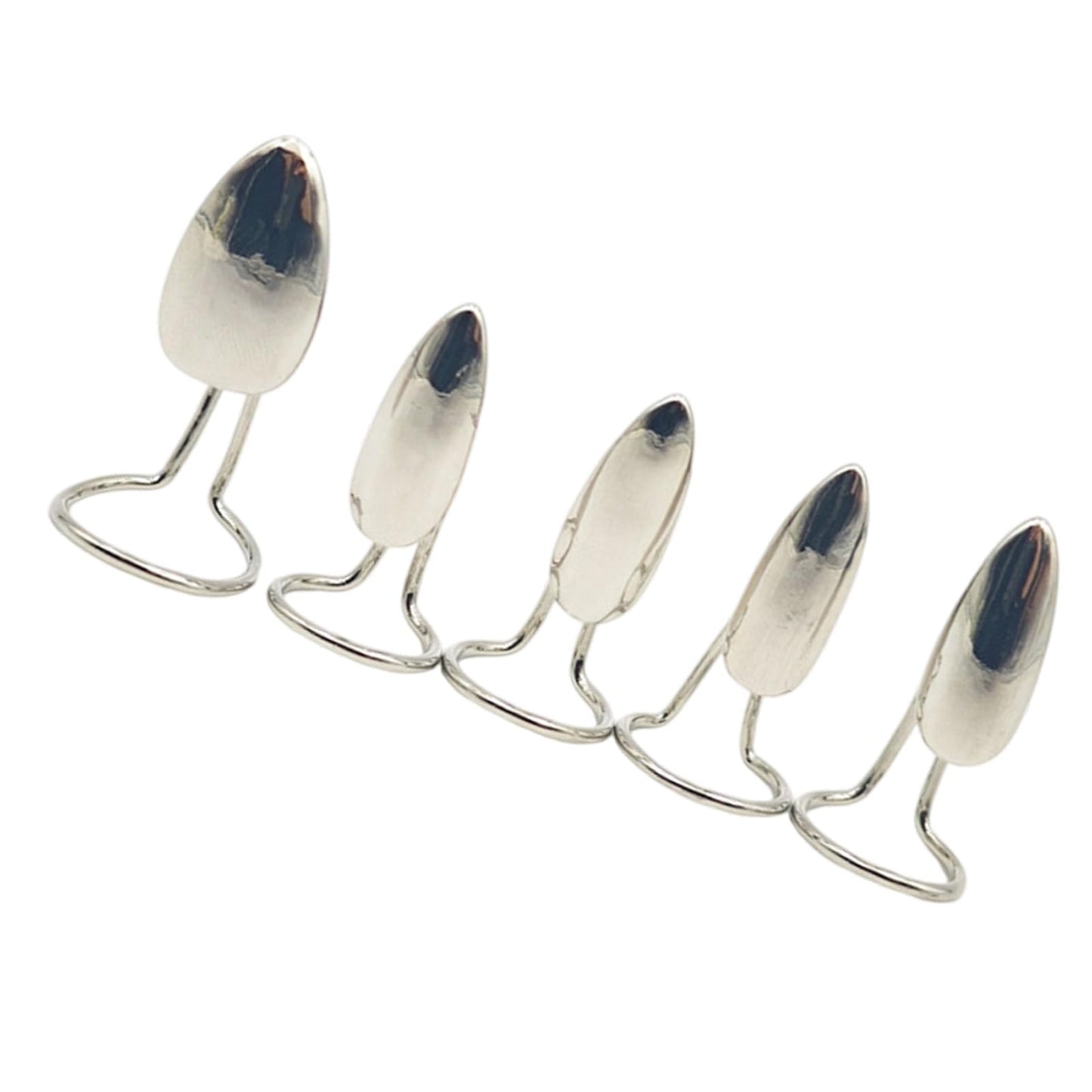 kokdid Pack Of 5 Edgy Metal Nails Rings Sophisticated Alloy Finger Jewelry For Trendy Fashion Statements And Bold Everyday Looks