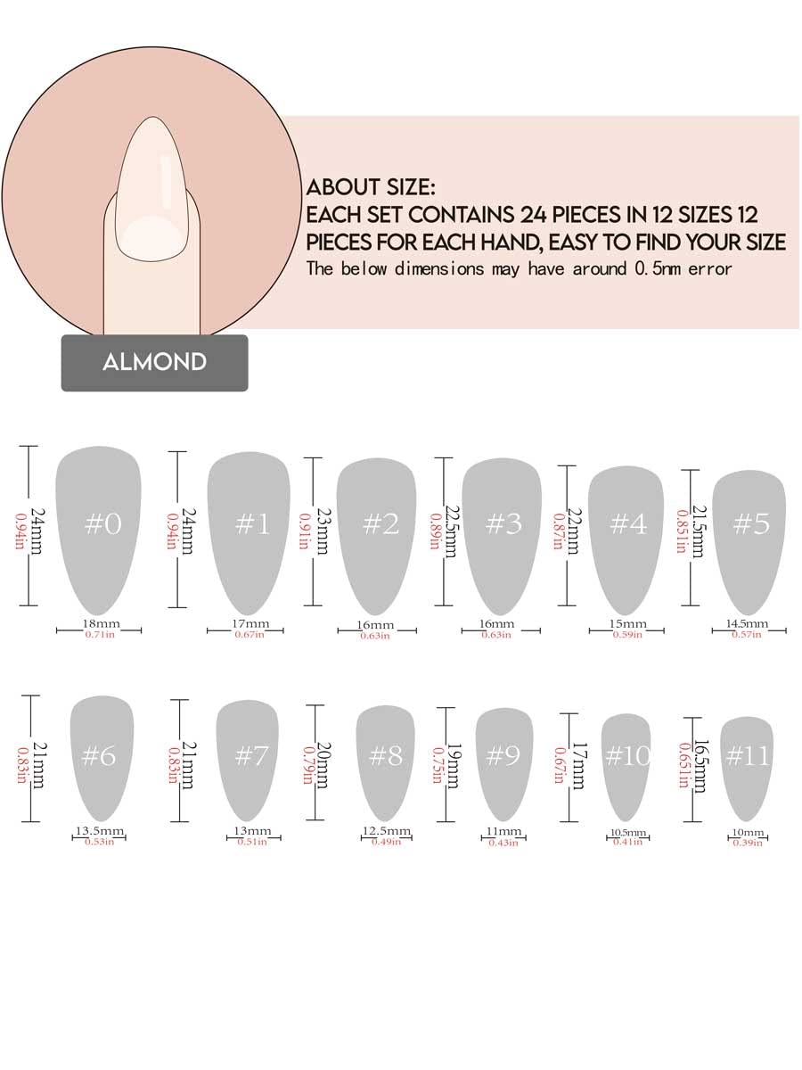 Almond Press on Nails with Red Thunder, GLAMERMAID Black Oval Fake Nails with Design, UV Glossy Finish Cartoon Acrylic False Nail Kits, Fire Stick Glue on Nails Sets Reusable Full Cover Nails for Women Girls Gift, 24Pcs