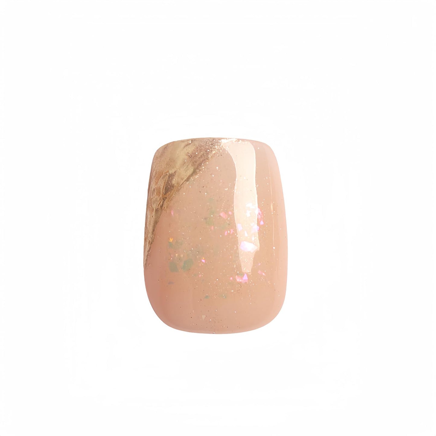CHARMARK Press on Nails Handmade Gel Manicure, Unique Exquisite for Daily, Party, Bridal Decorations Nail Kit, 16Pcs Reusable Well Made Glue/Stick on Nail (04.Golden flower, M-suit for 70% people)