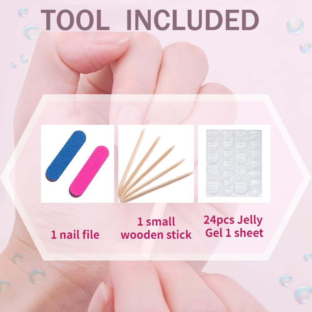 10PCS Handmade Nails Press On Nails Almond Art False Nails Women's Nails Kit,Medium