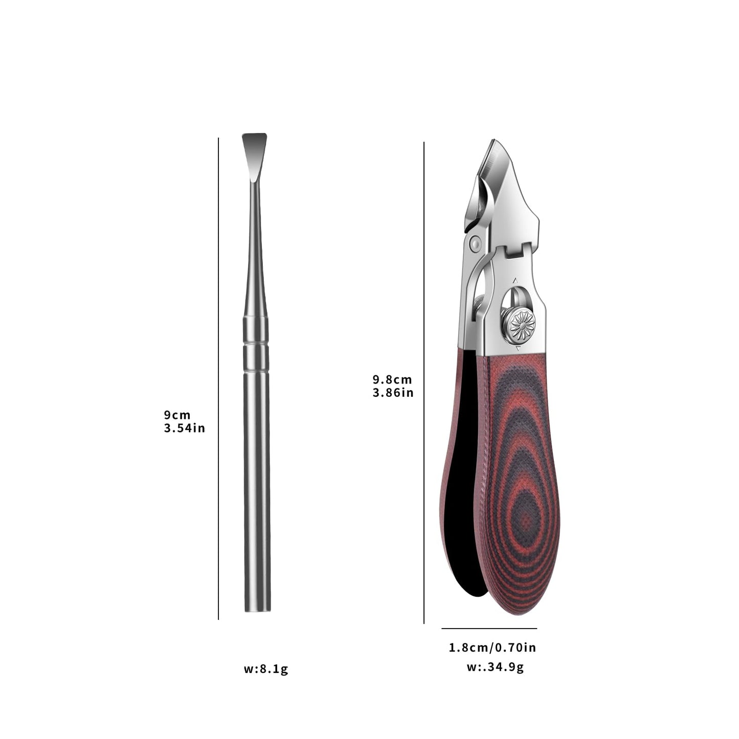 Professional Stainless Steel Cuticle Nippers for Manicurists, Safe Lock Cuticle Trimmer with G10 Non-Slip Handle and Splash Guard for Salon and Travel (Oval Red D)