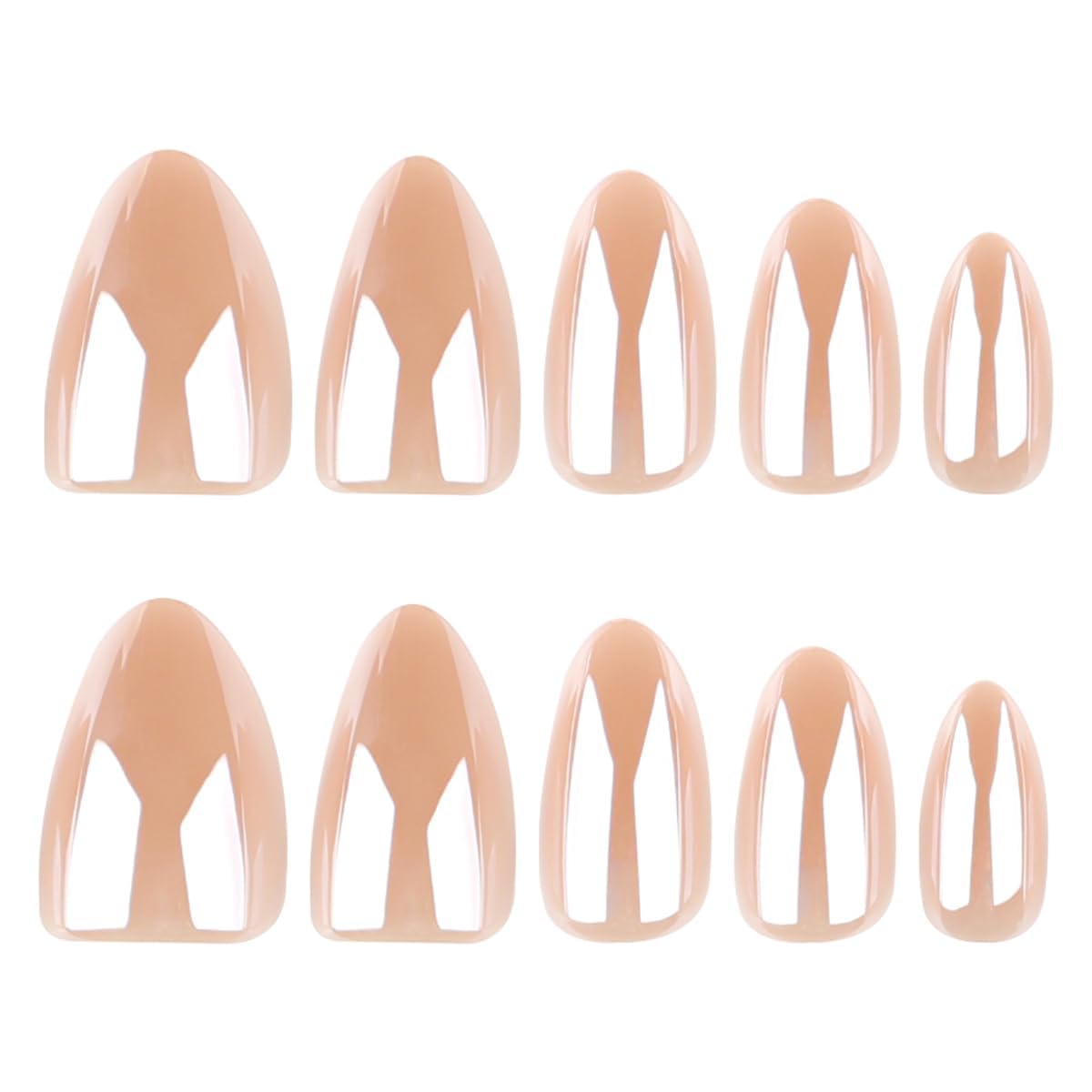 Press on Nails and Toenails Set - 48Pcs Short Almond Chrome Fake Nails, Short Square Chrome False ToeNails, Reusable Nude Glue on Nails for Women Manicure & Pedicure Nail Kit