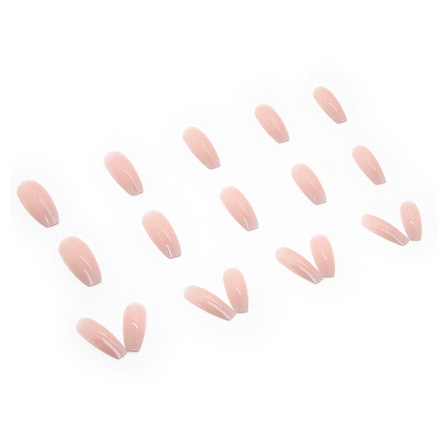 DANMANR Long Press on Nails Square French Fake Nails Full Cover Nude Acrylic False Nails for Women and Girls 24PCS (Pink White)