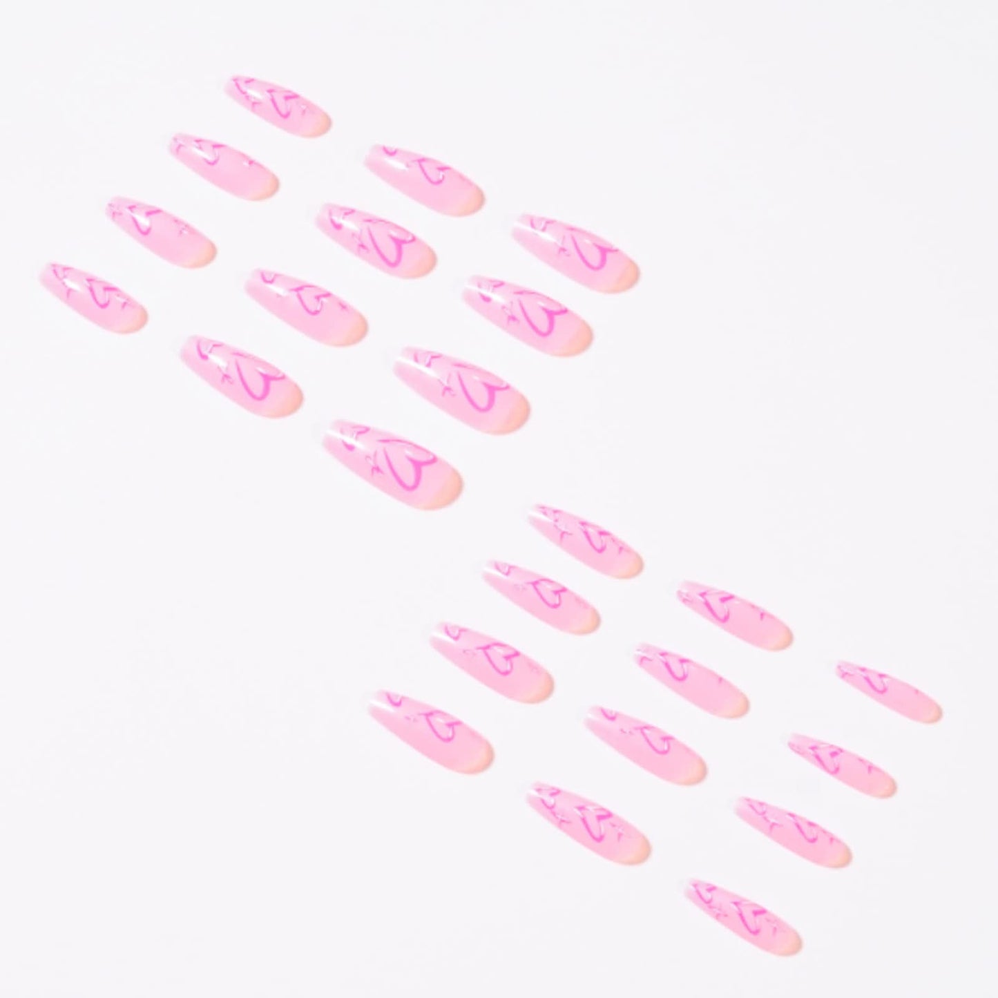 DANMANR Long Press on Nails Square French Fake Nails Full Cover Nude Acrylic False Nails for Women and Girls 24PCS (Pink Coffin)