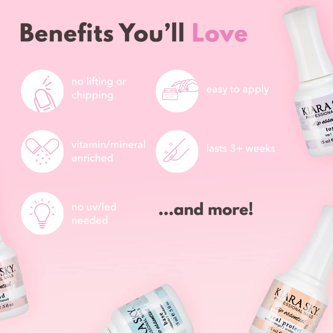 Kiara Sky Professiona Nails - Best-Selling Complete Dip Manicure Starter Kit - 3 Exclusive Colors Included