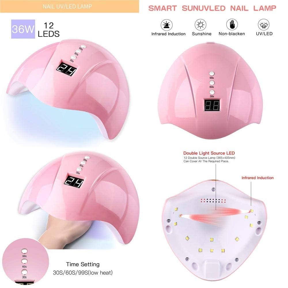 Acrylic Nail Kit for Beginners with Everything nail drill with lamp 6pcs powder with 3pcs gel nail polish for Women Home DIY