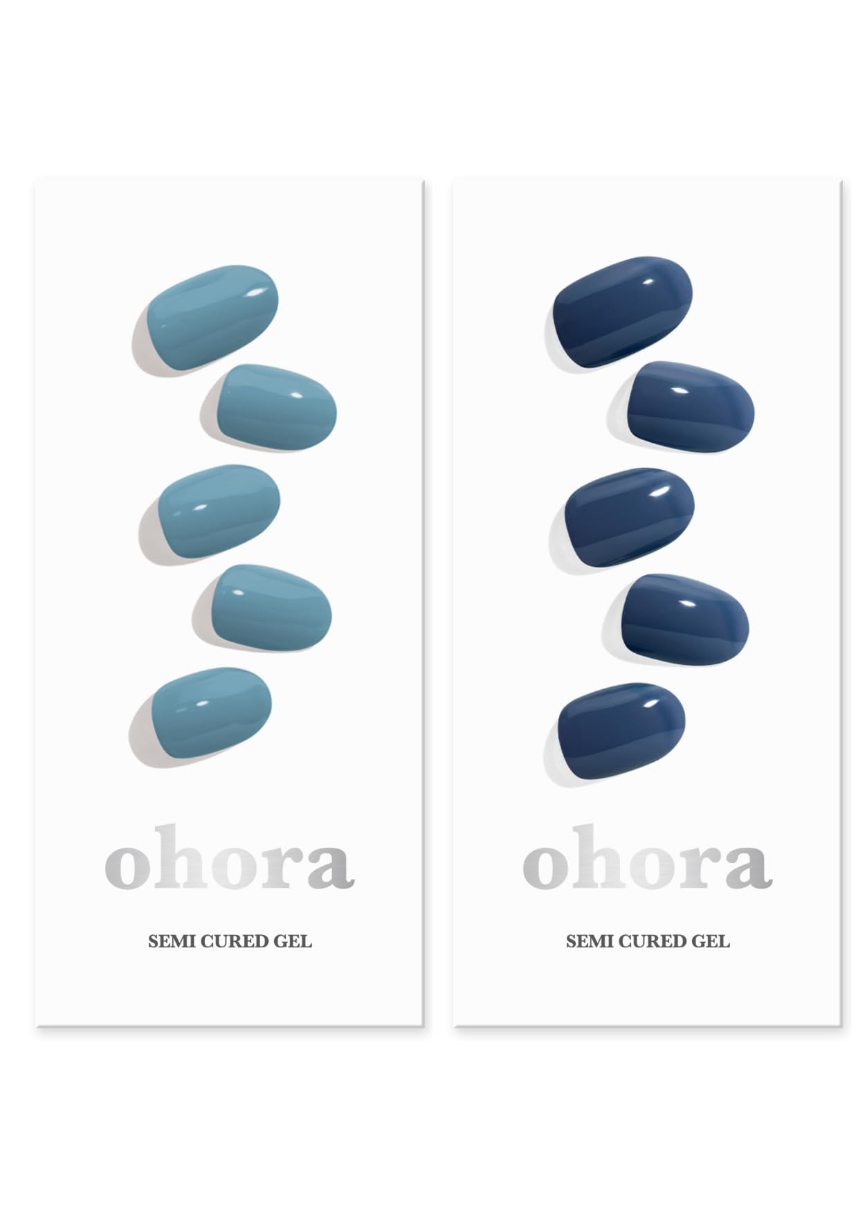 ohora Semi Cured Gel Nail Set of 2 (N Washing Jean & N Cream Indigo) - Professional Salon-Quality Nail Care