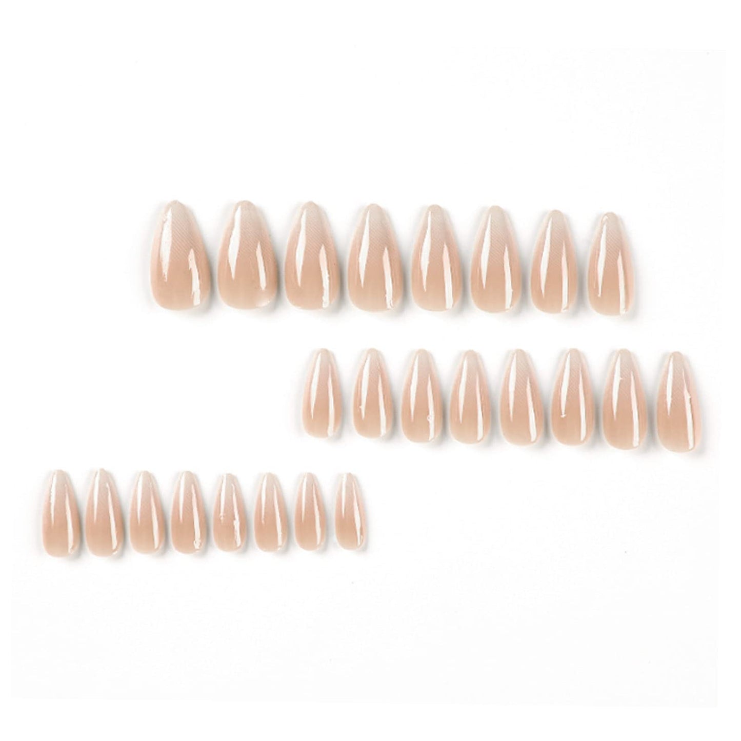 Kamize Almond Fake Nails Long Acrylic Press on Nails Gradient Full Cover False Nails Jelly for Women and Girls 24PCS