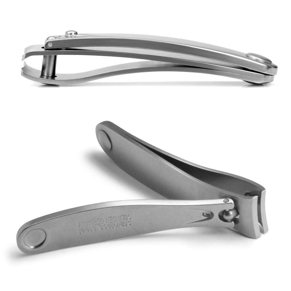 GERMANIKURE Professional Nail Clipper - FINOX Surgical Stainless Steel Manicure and Pedicure Tools in Cork Case- Ethically Made in Solingen Germany - Travel Size Nail Care