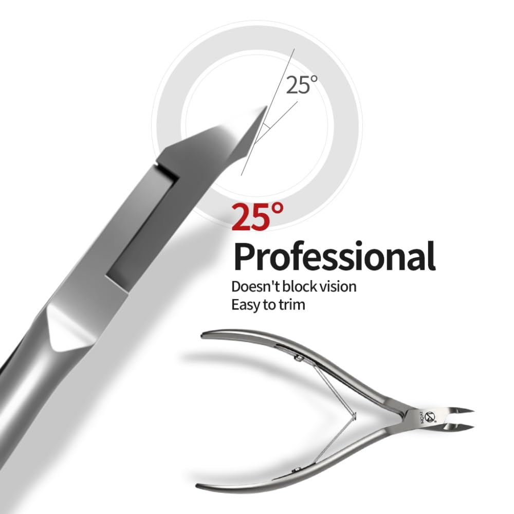 IVON Salon-Quality Cuticle Trimmer, Premium Stainless Steel Cuticle Cutter for Tiny Areas, Professional Manicure Nail Care Tool