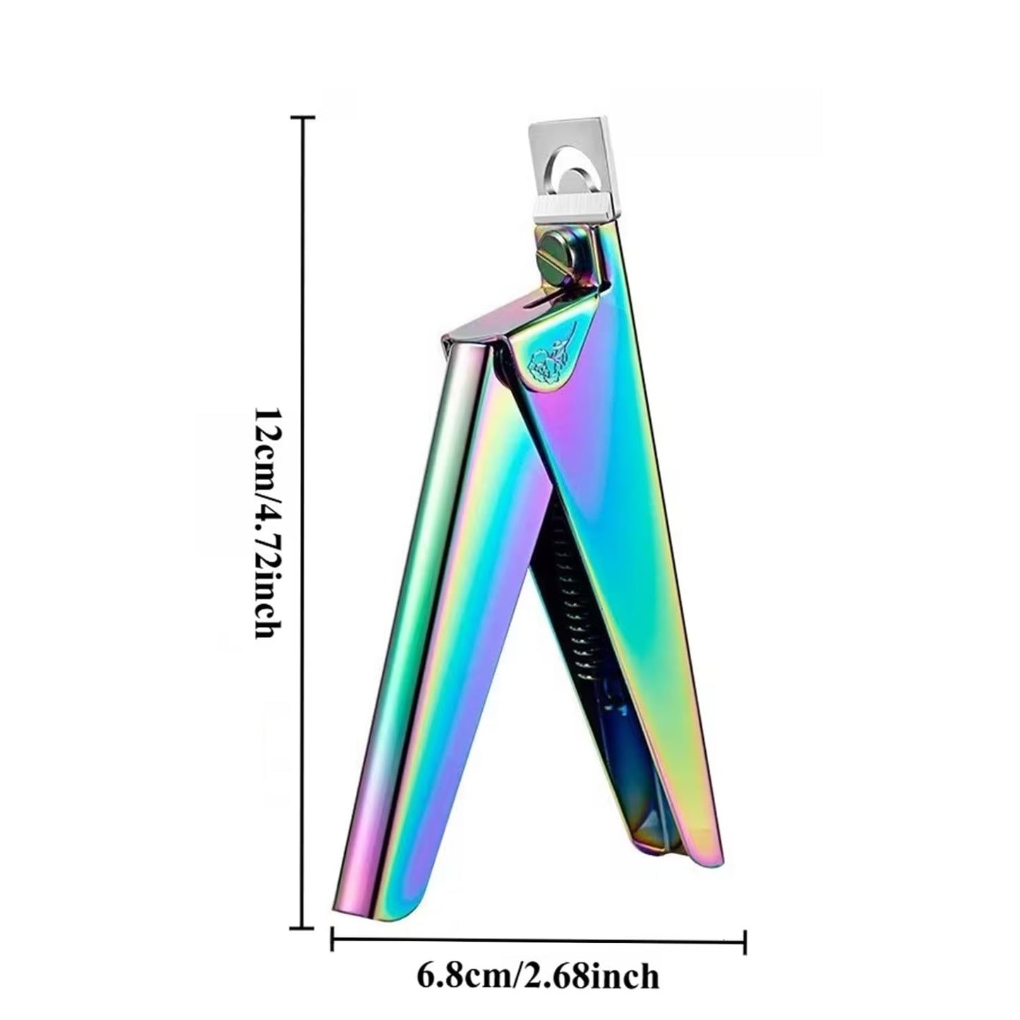 Iridescent Acrylic Nail Clipper with 20Pcs Magnets Set - Professional Stainless Steel False Nail Tip Cutter & Magnetic Nail Art Tool Kit for Manicure, Salon & DIY Nail Art
