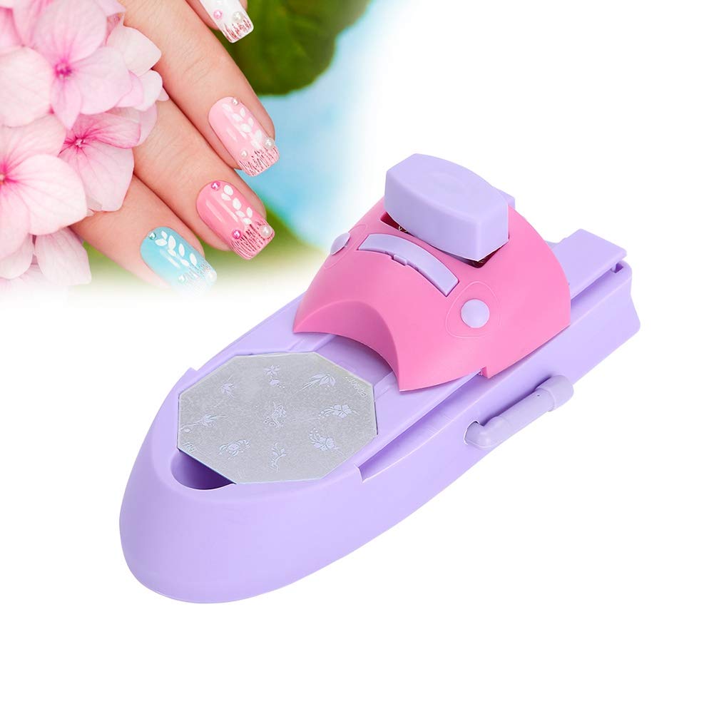 Sonew Nail Art Pattern Printer, Professional Nail Art DIY Pattern Printing Machine Stamper Nail Printer Manicure Tools with 6Pcs Stainless Steel Printed Templates