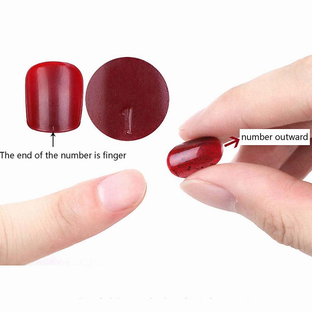 QQPPOLIU Long Press on Nails Square Fake Nails for Hot Girls Black French Tips Stick on Nails with Design 3D Coat Glue on Nails 24pcs