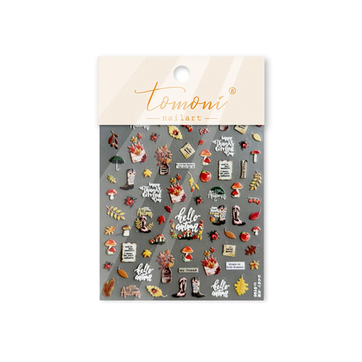 Fall Nail Stickers for Nail Art Thanksgiving Day Nail Art Sticker Autumn Maple Leaves Nail Decals Mushroom Ladybug Stickers for Nails Design Self Adhesive Nails Supplies for Women Girls 1 Sheet
