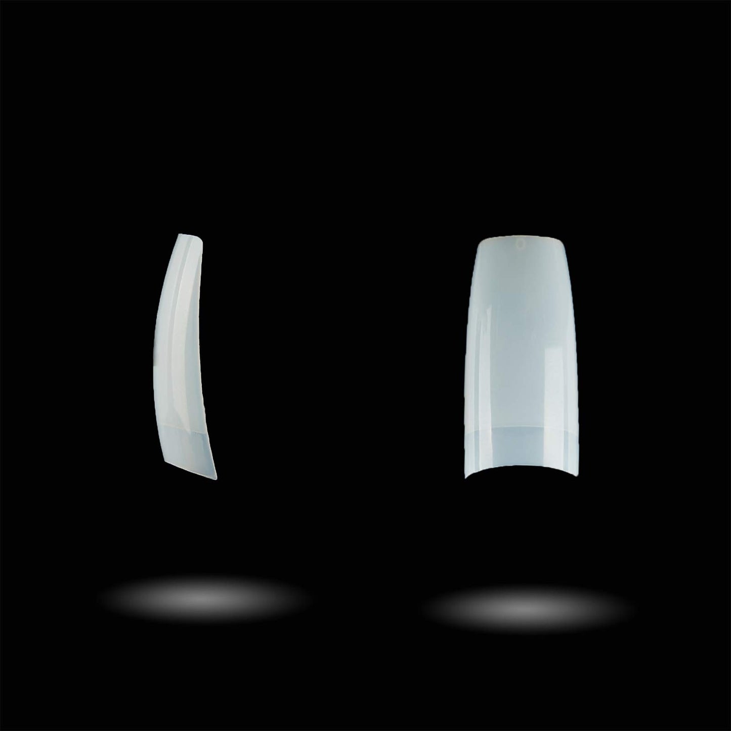 French Acrylic False Nail Tips, 1000PCS Fake Nail Shape Artificial False Nails Tips 10 Sizes with Case for Nail Art Salons (Clear+Natural)