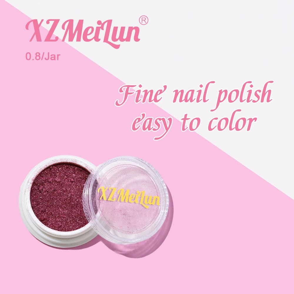 XZMeiLun Chameleon Chrome Nail Powder, Big-Capacity 0.8g Aurora Green Turns Silver Mermaid Aurora Powder Pigment Pearlescent Nail Art Glitter Decoration, Can mixed With Builder Gel Nail Polish For Use