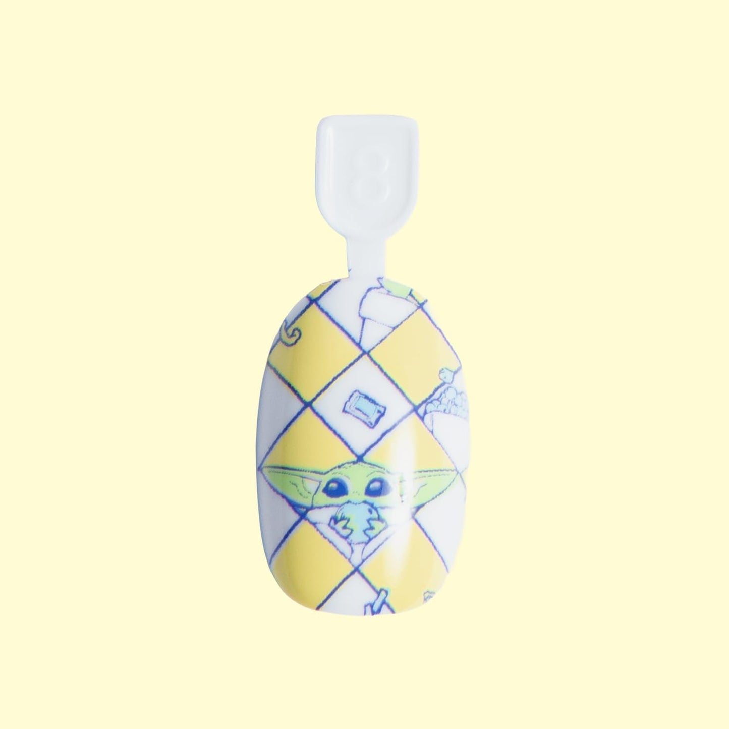 Olive & June Pressies Kids Press-On Nails (No Glue) | Star Wars: The Mandalorian & Grogu | 28 Fake Nails, 14 Sizes, 1 Nail File | Easy On-Off Mani Non-Toxic Tabs | S/M, Round | Grogu Party