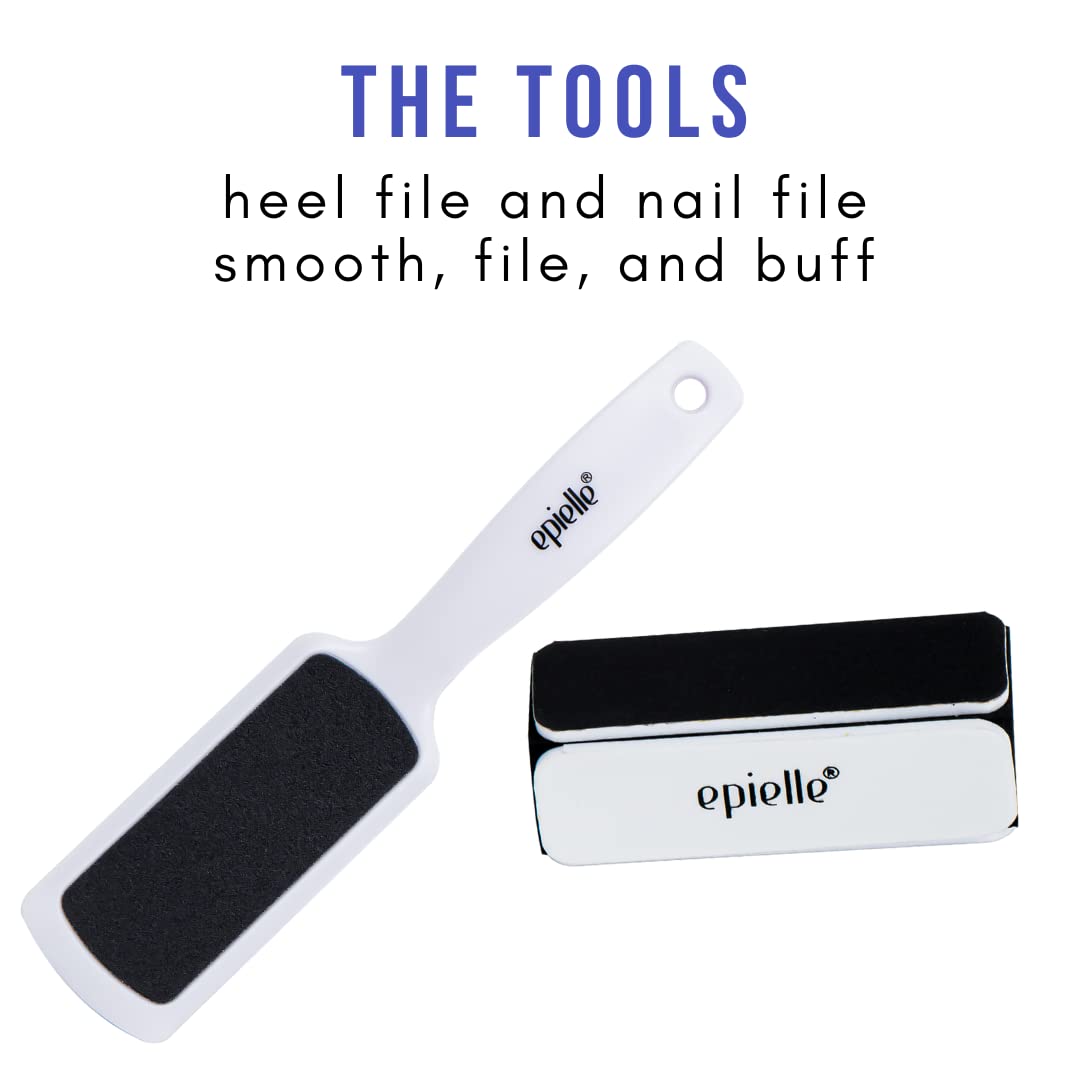 Epielle Mani-Pedi Care Kit, 6 Pampering Spa Essentials, Nail Buffing, Hand and Foot Care, At-Home Spa Kit, Self Care Gifts for Women, Korean Skin Care Set, Stocking Stuffers