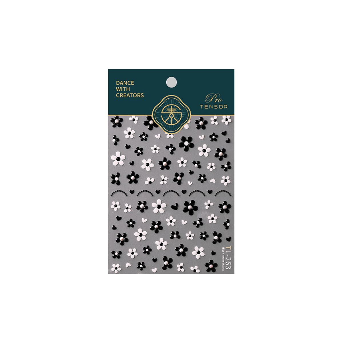 5D Flower Nail Stickers Black White Flower Nail Art Stickers Floral Nail Decals Cute Stickers for Nails Designs Adhesive Nail Art Supplies for Women Girls DIY Manicure 1 Sheets