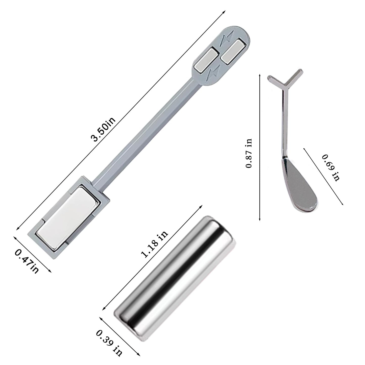 XEAOHESY 2 Pcs Cat Eye Magnet for Nails + 3 Y-Shaped Metal Brackets for Heart Cat Eye Effect Cylindrical Nail Magnet Double Ended Rectangular Magnet Stick for Cat Eye Gel Nail Polish