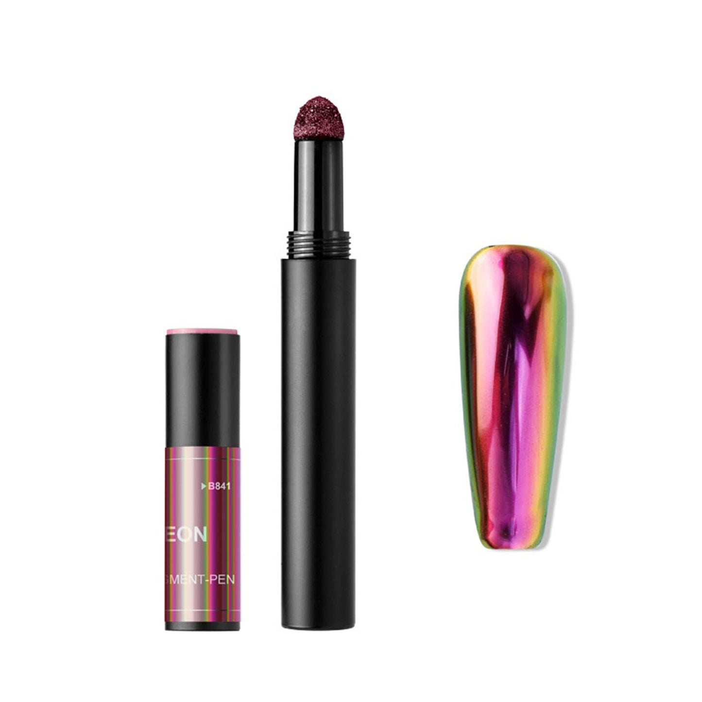 Chrome Nail Powder Pen - RoseFlower 6 Pcs Air Cushion Nail Powder Pen with Mirror Effect Glitter Nail Art Pens Eyeshadow Pens Nail Art Design Decoration Nails DIY Nail Art Manicure Tool