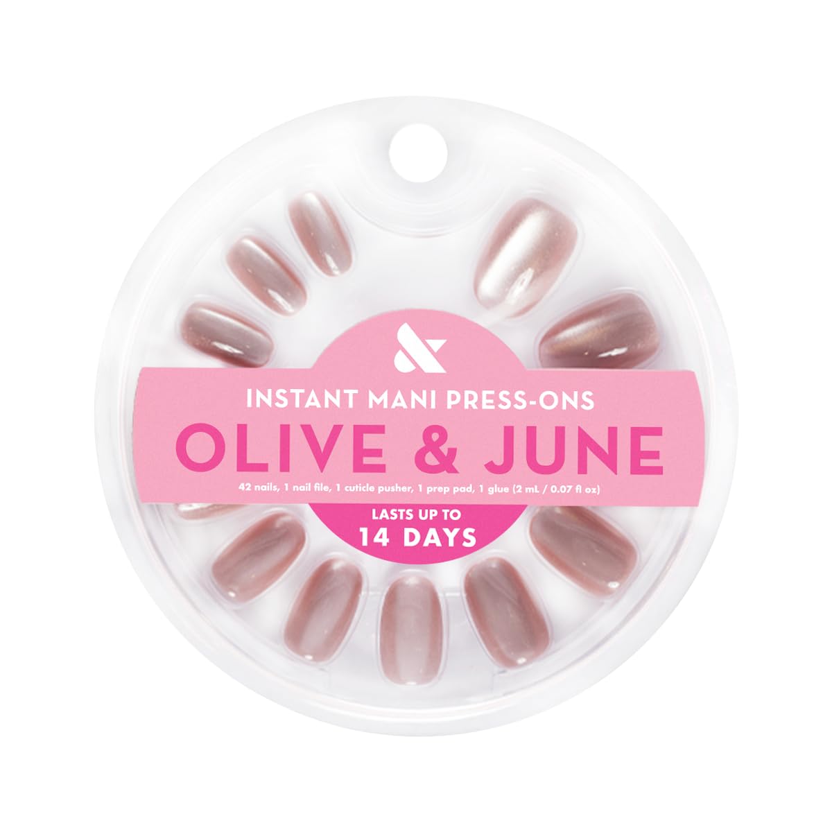 Olive & June Instant Mani Press-On Nails (Glue) | 42 Fake Nails, 21 Sizes | Non-Toxic, Long-Lasting Recycled Materials Realistic Look | Spring Flowers & Patterns | Short, Round | HZ Velvet