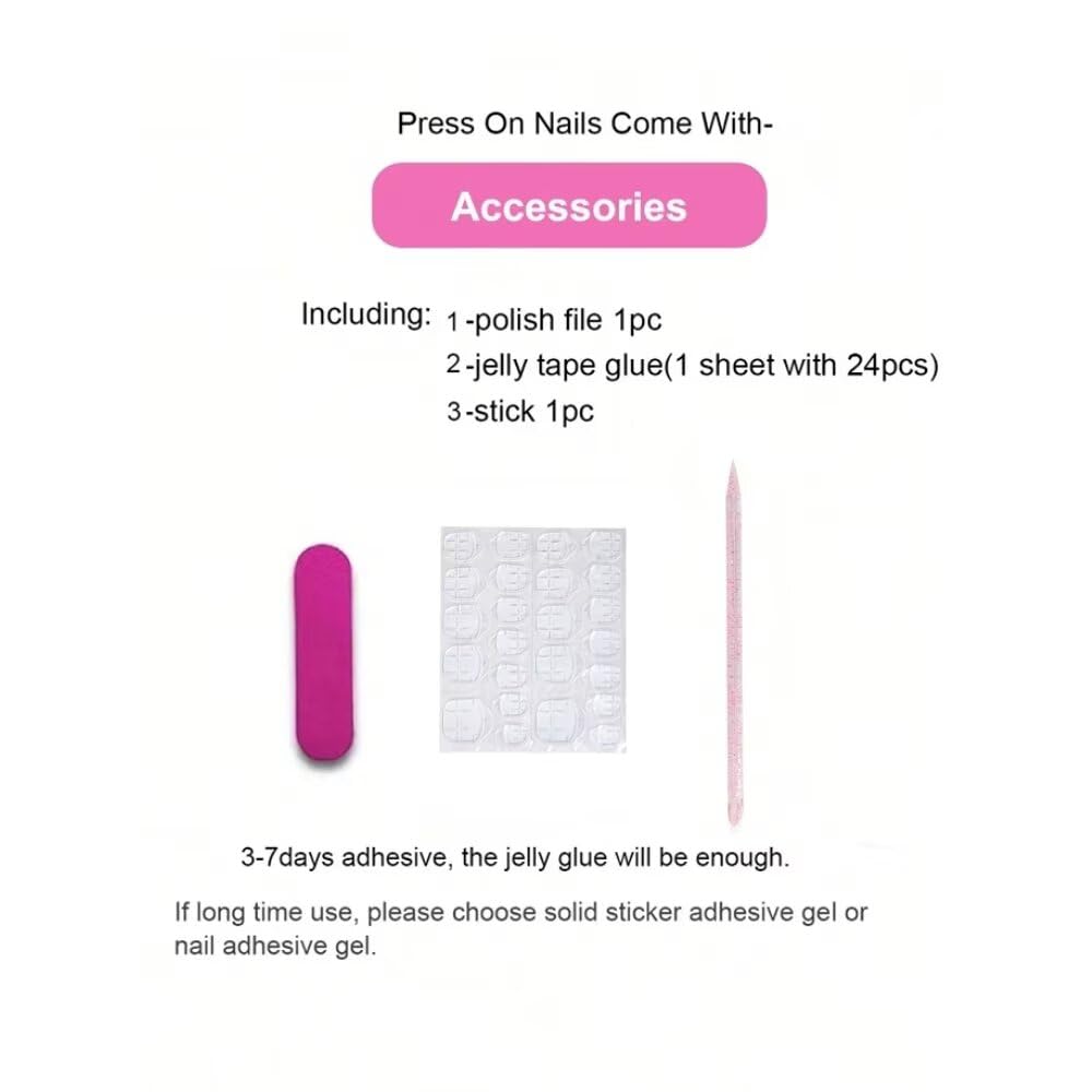 MXYIYANR Almond Press on Nails Medium Fake Nails 3D Art False Nails with Design Full Cover Fake Fingernails Glossy Acrylic Stick on Artificial Nails for Women Manicure 10 Pcs (M)