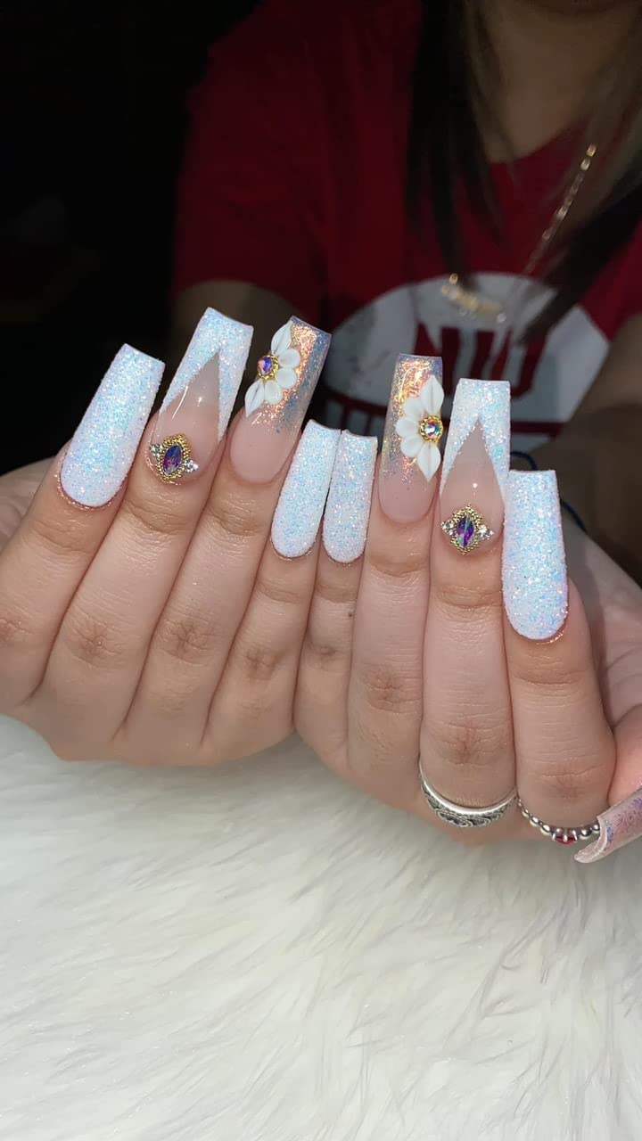 Set 24Pcs Poinettia-5P Flower Nails Charms- Enhance Your Artistic Projects with 3D Acrylic Flowers Handmade for Nail - Short & Medium Size | Exquisite Floral Accents for Desig (Poinettia (5 Petals))
