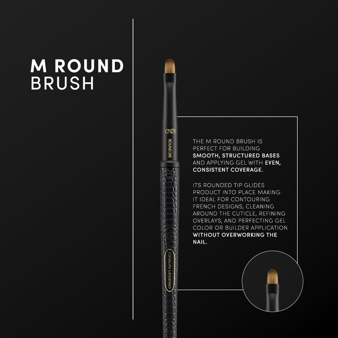Chaun Legend Nail Art Brush - M Round (Clean Up Brush Gel Polish Nail Art Design Pen Painting Tools Fingernail Brush Nail Cleaning Brush Nail Art Liner Brush and Nail Dotting Pen Salon Diy at Home)